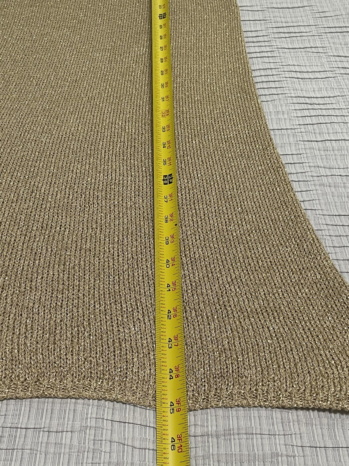Yunika Gold Metallic Knit Tank Dress Sparkle Sheer Beach Cover Up Sz M/L Italy