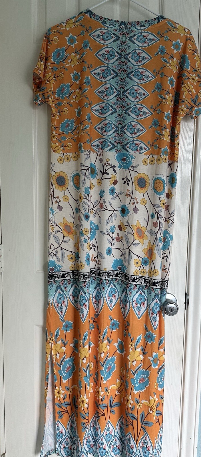 bohemian-style floral and paisley print maxi dress by Made with Love size Large