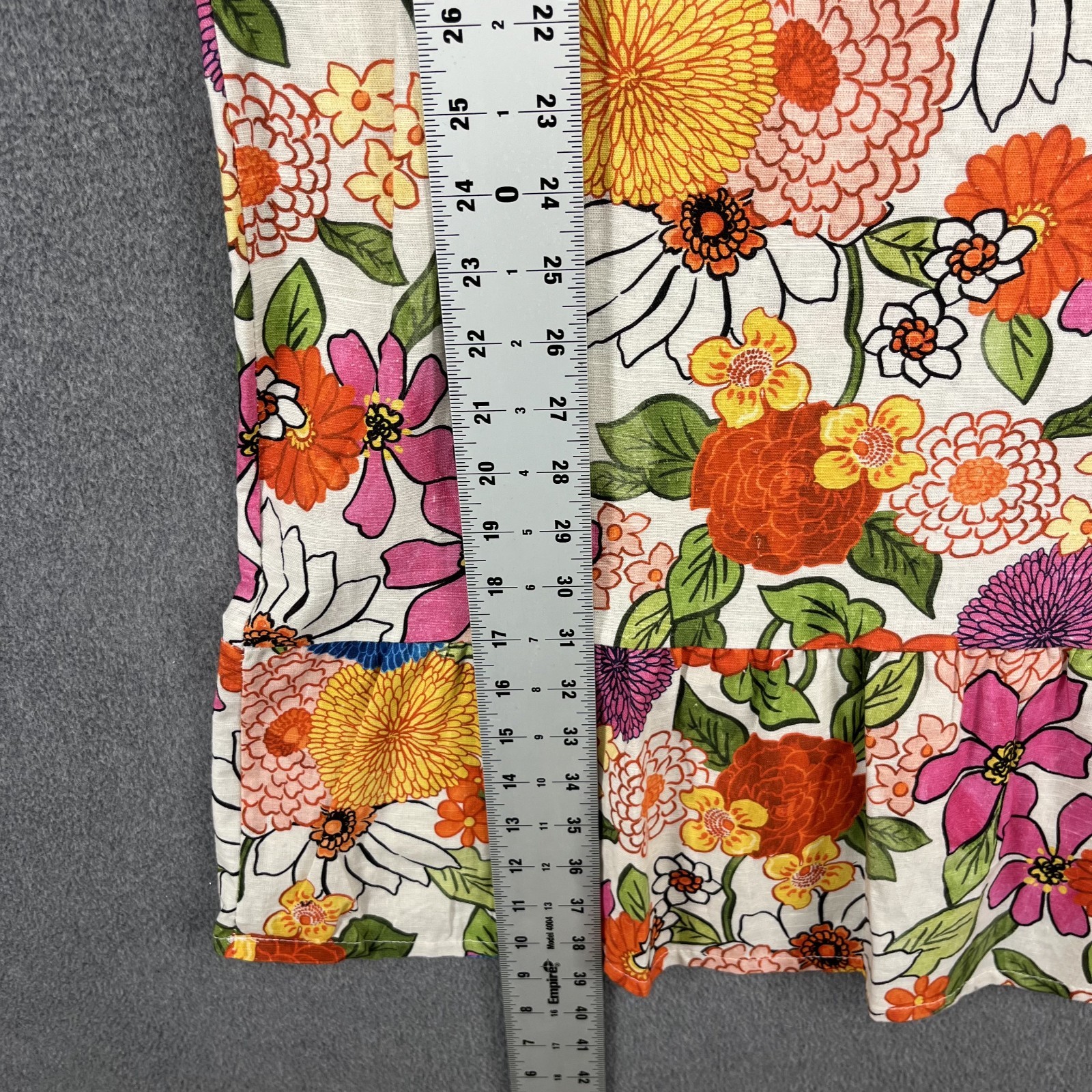 Lungo L’Arno Linen Blend Dress Womens Large Tropical Floral Print beach