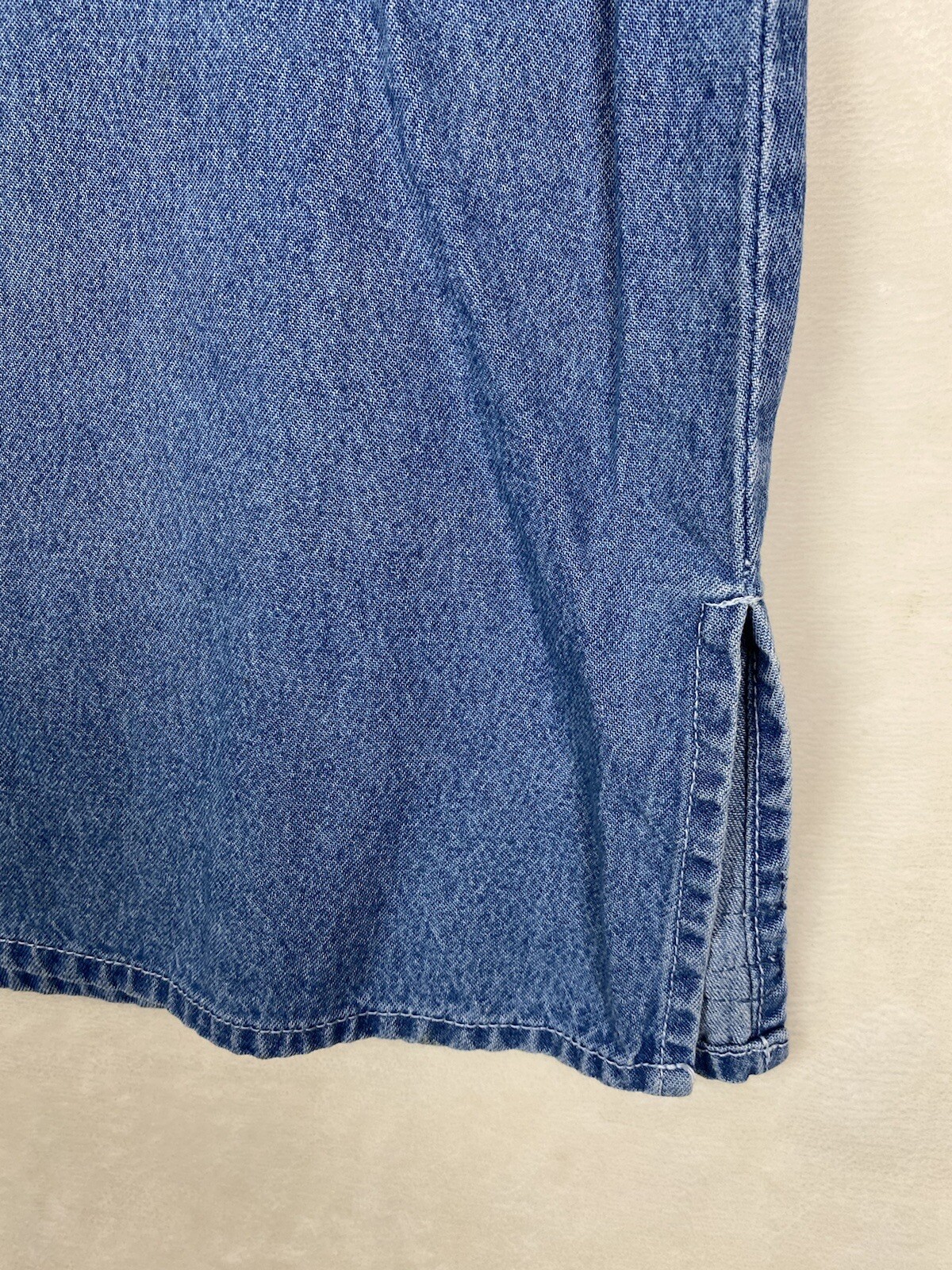 Vintage 90 Agapo Dress Womens XLarge Denim Jumper United States Flag embroidered
