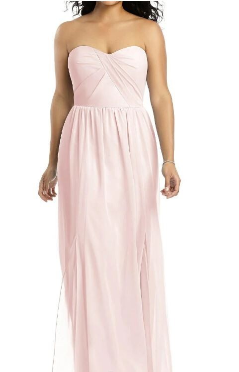 Social Bridesmaids Gown 2 Blush Pink Chiffon Strapless Sweetheart Dress NWT