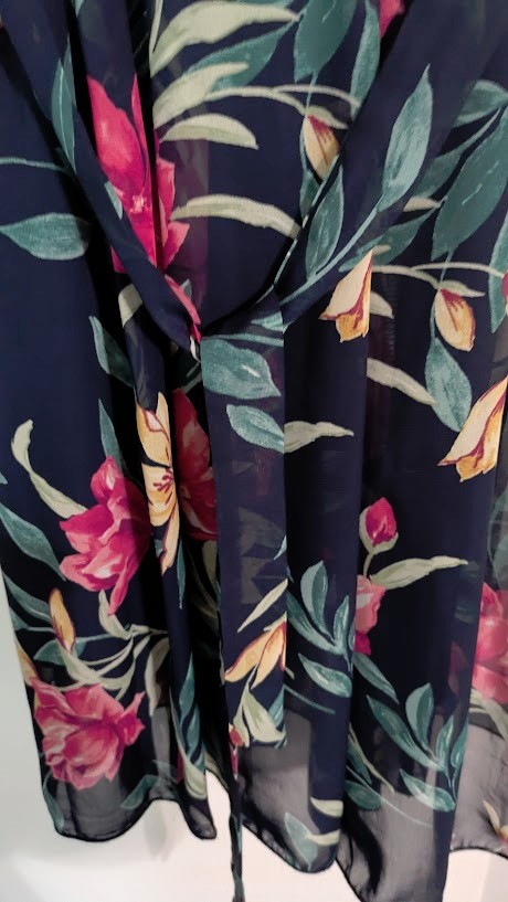 Elegant Black Floral Chiffon Dress by Kate & Lily – New, Size 8