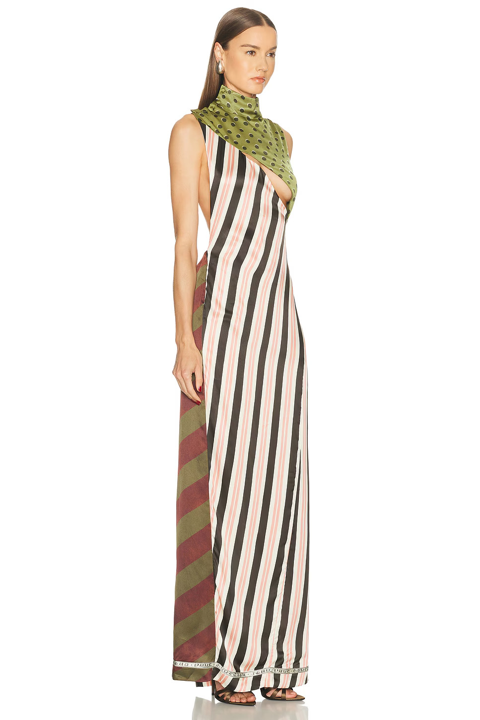 Jean Paul Gaultier Patchwork Long Sleeveless Dress in Multicolor 36 NWT $1210