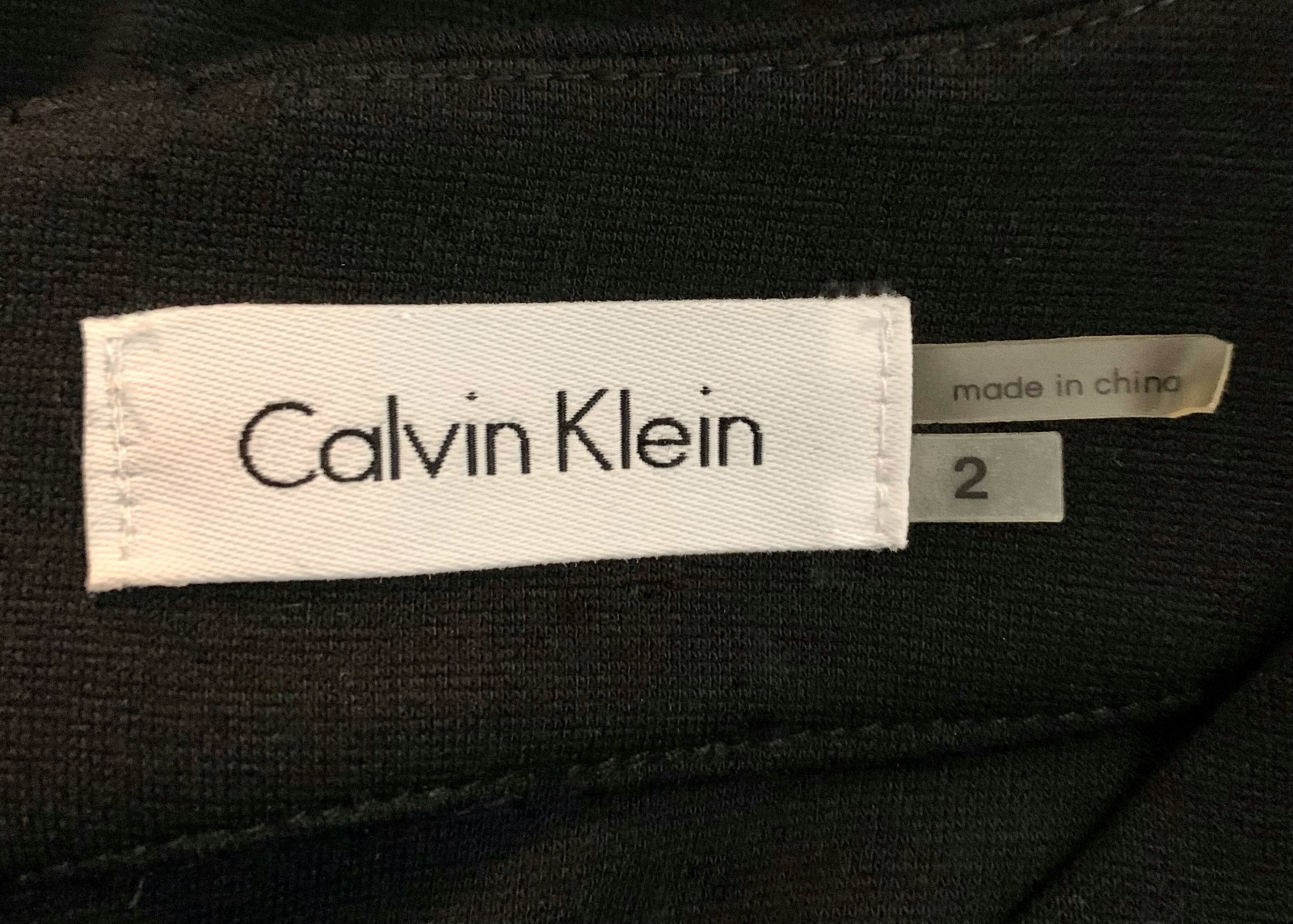 {Calvin Klein} Dress Sz. 2 Black/Creme Animal Print High Waisted Pleated Top