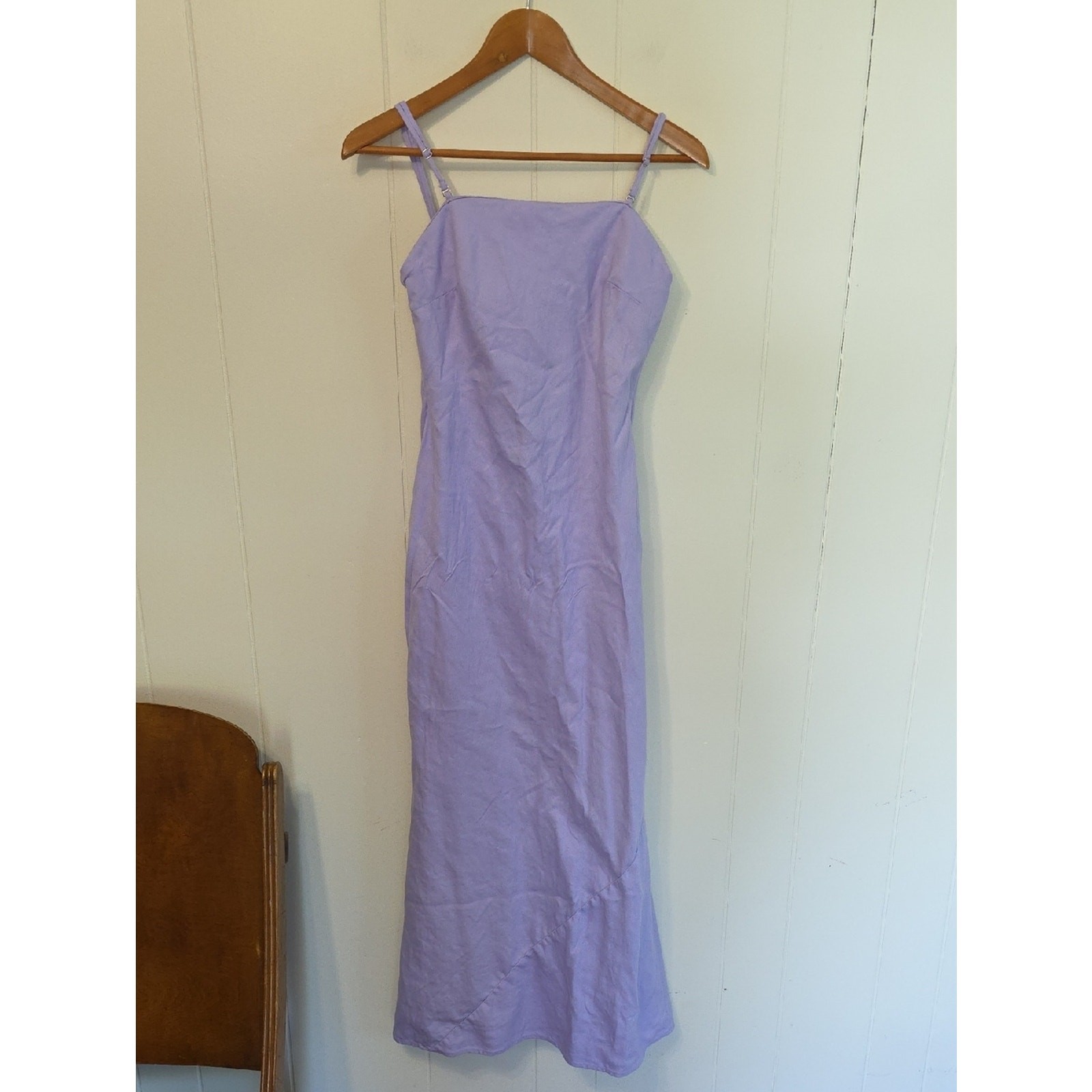 Anthropologie Lavender Linen Blend Cami Strap Maxi Womens S Simple Clean Beauty