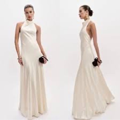 Reformation Roy Satin Maxi Dress Ivory Brand New Size 6