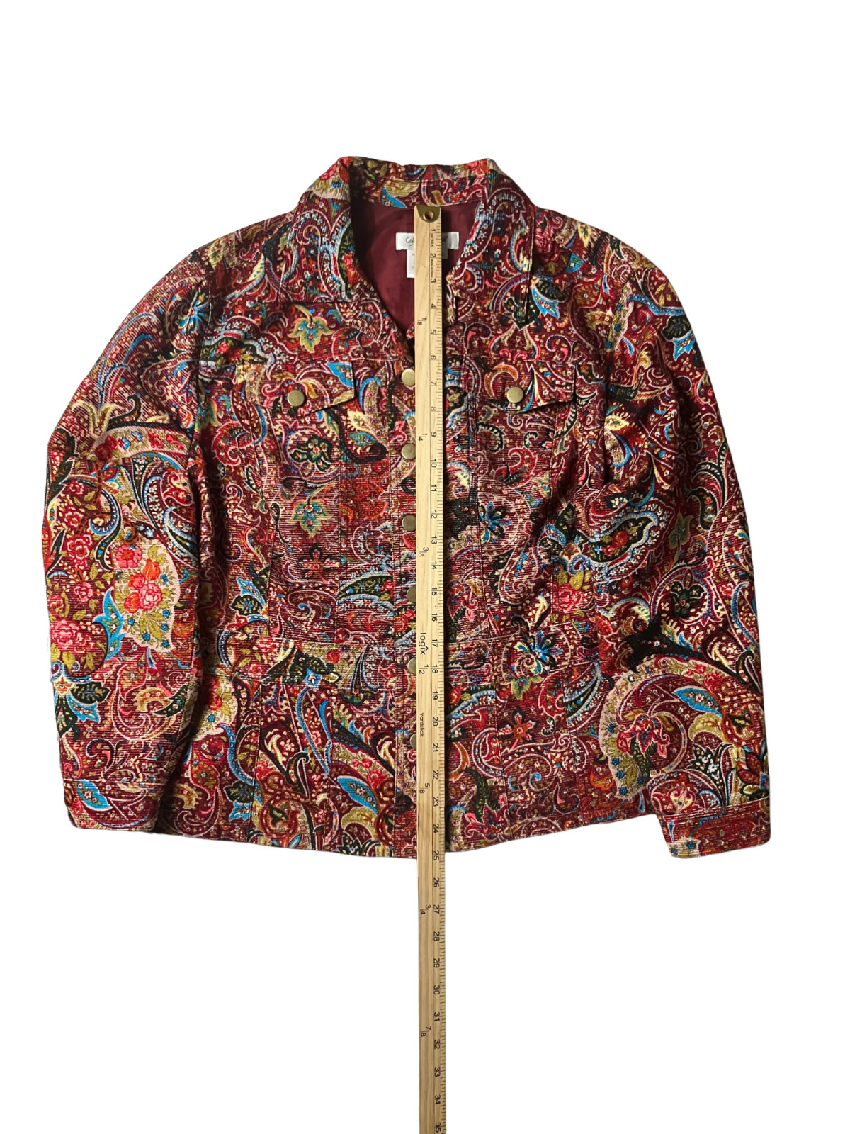 Coldwater Creek 2-Piece Paisley Jacket & Skirt Set PXL Boho Vintage Style USA
