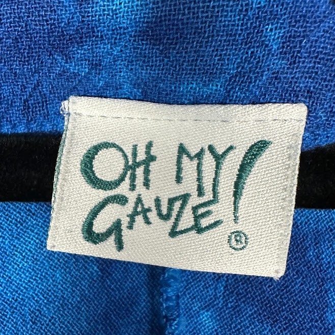 Oh My Gauze Dress Womens Large Blue Tie Dye Maxi Assymetrical Boho Arsty Hippie