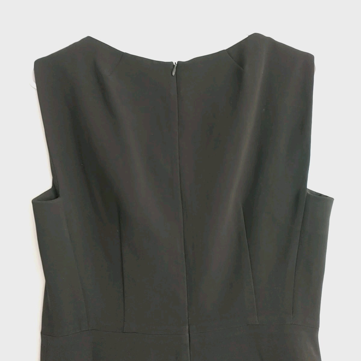 MM LaFleur The Cindy Square Boat Neck Tailored Dress 12 Black Classic Office
