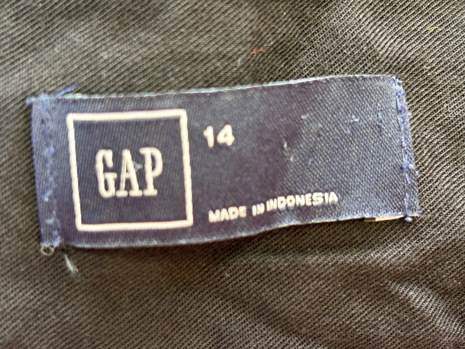 GAP Shirt Dress Womens Size 14 Black Gray Long Sleeve Button Drawstring V-Neck