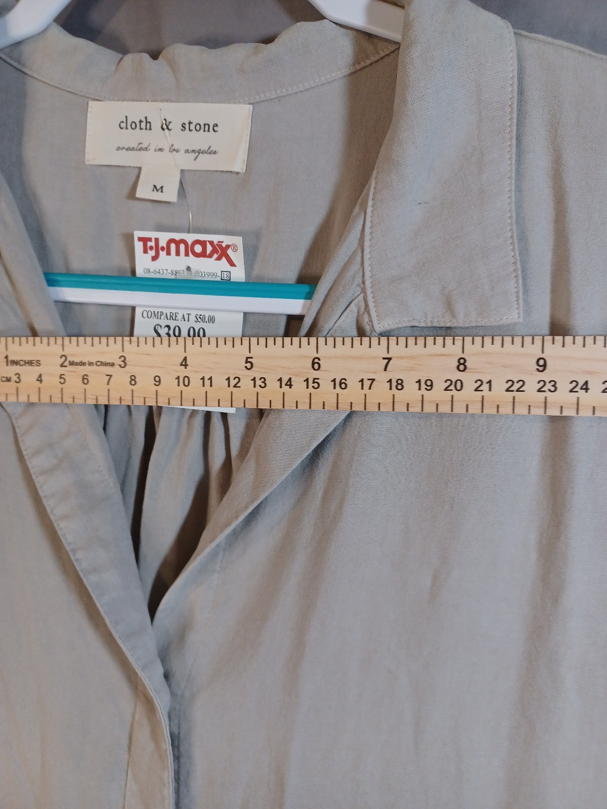 Cloth And Stone Beige Shirt Dress M Belted Waist Rolled Short Sleeve NWT