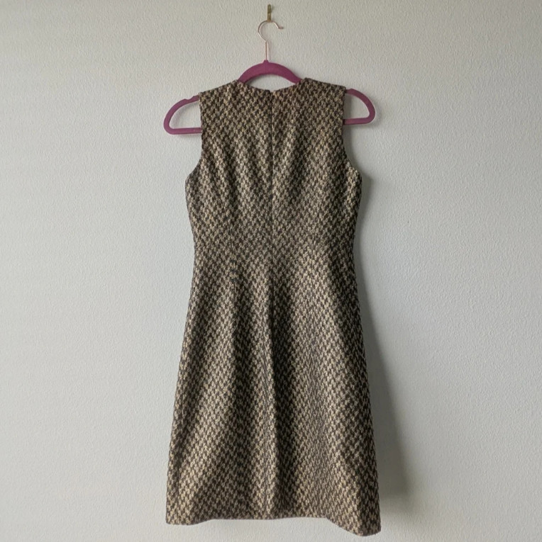 Theysken’s Theory Dino Black Gold Speckled Wool Silk Blend Sheath Dress 0