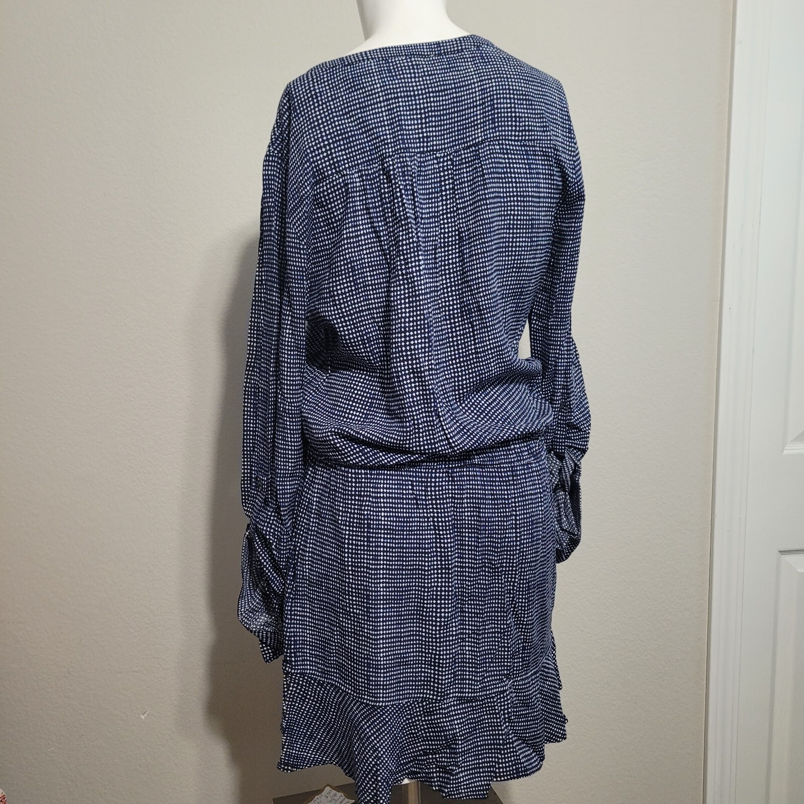 Joie Small Dress button front lightweight adjustable sleeve collar elastic waist
