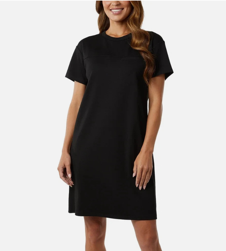 32 Degrees Women’s Short Sleeve Dress, Black, XXL