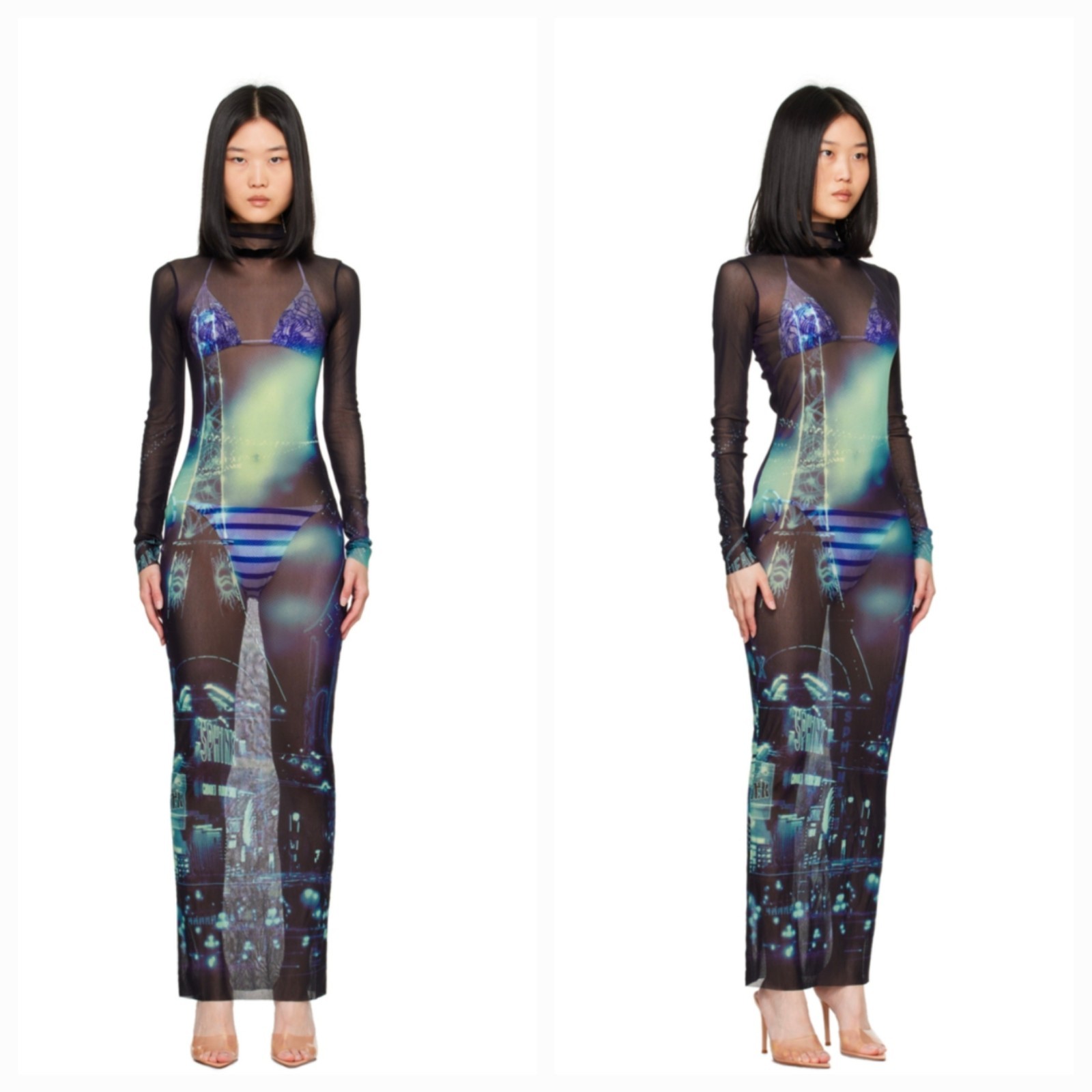 JEAN PAUL GAULTIER ‘The Pigalle’ Maxi Dress in Blue Small NWT
