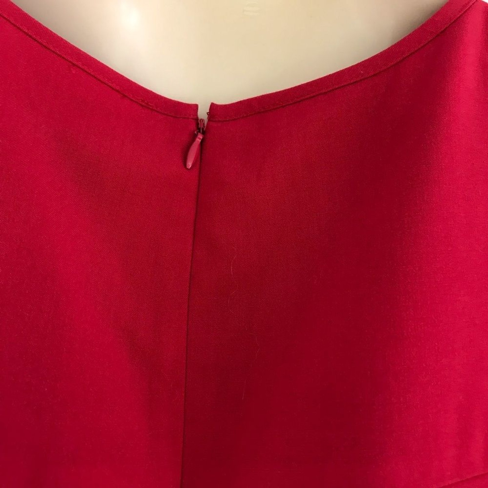 Tahari Red Sleeveless Pleated Bodice A-Line Dress 14
