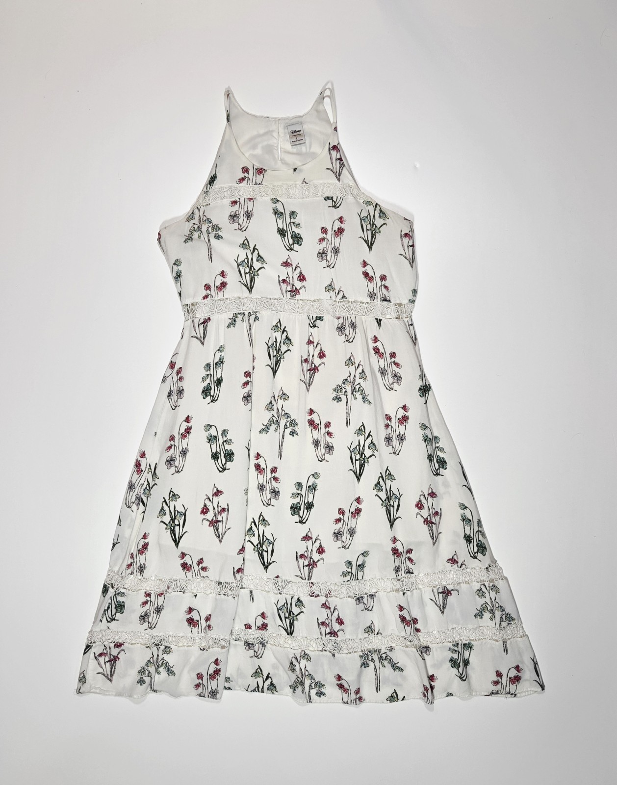 Sundress Midi Sz L DISNEY Collection X LAUREN CONRAD Alice In Wonderland Floral