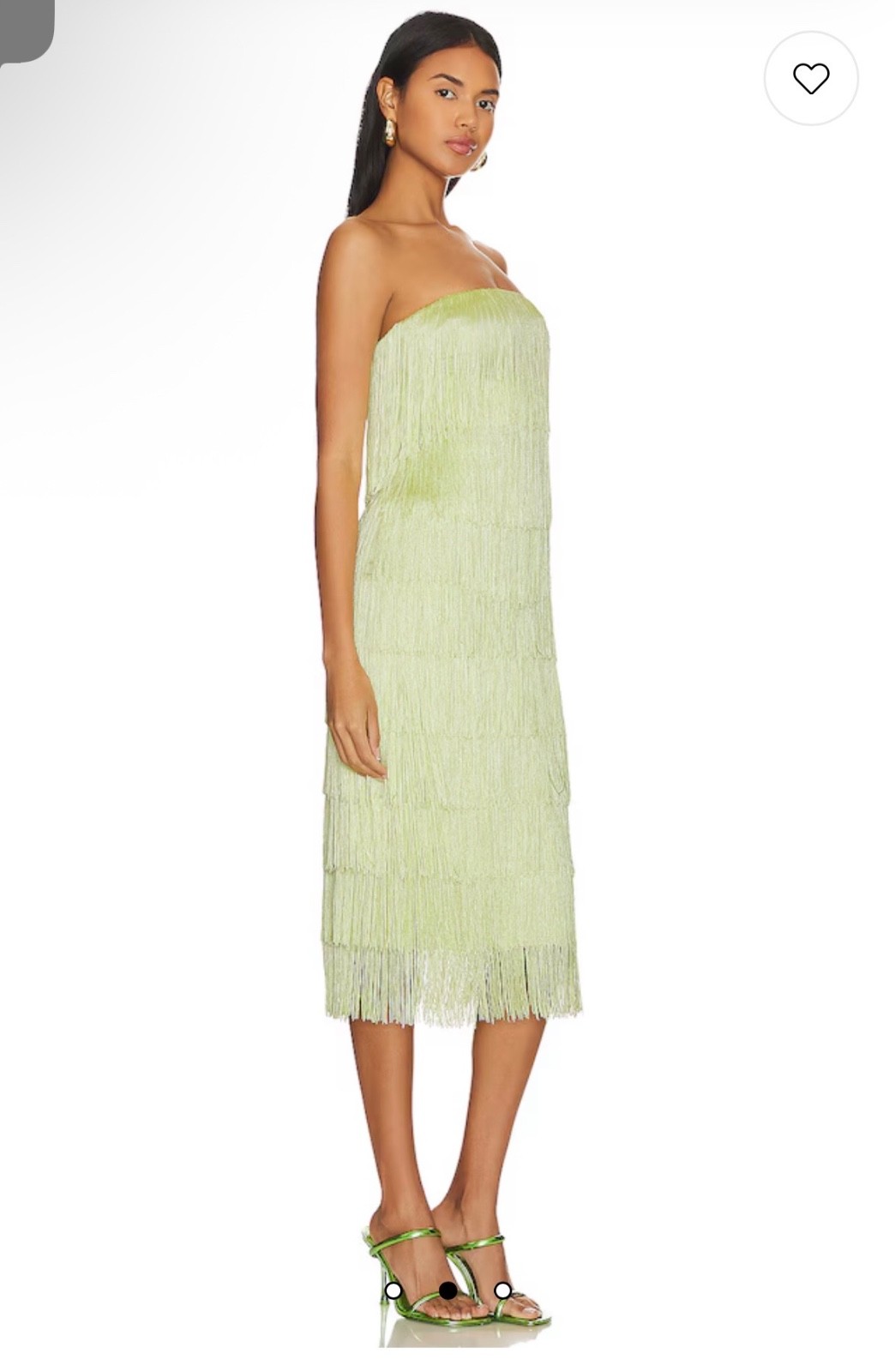 X Revolve Marquise Fringe XS Midi Dress in Honeydew House of Harlow 1960