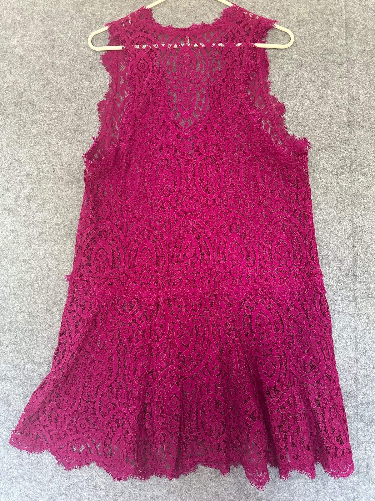 Free People Dress Size M Magenta Lace Sleeveless Unlined