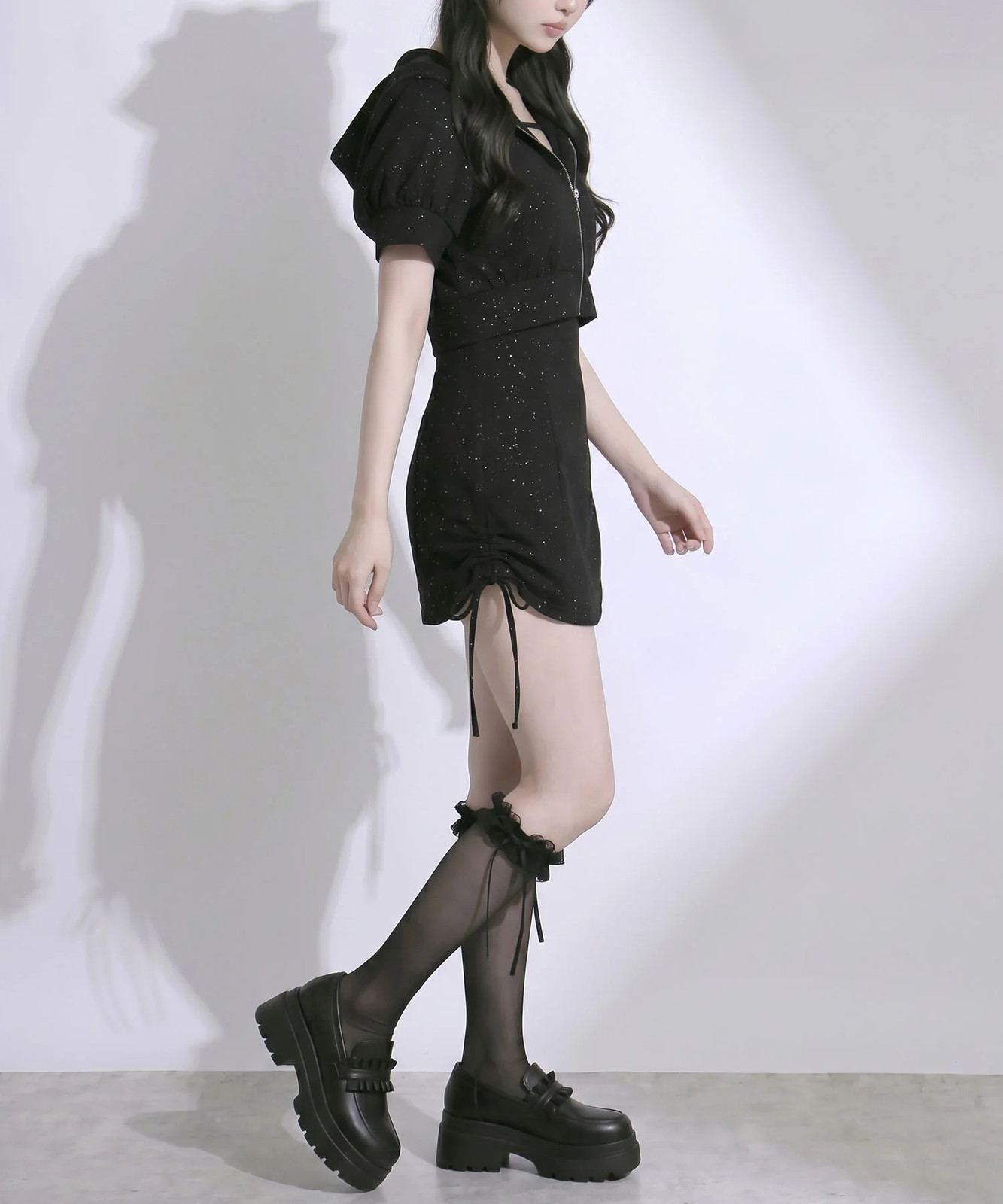 Cami Dress X Hoodie Glitter Sweatshirt Set Up Large Size Available Jirai New