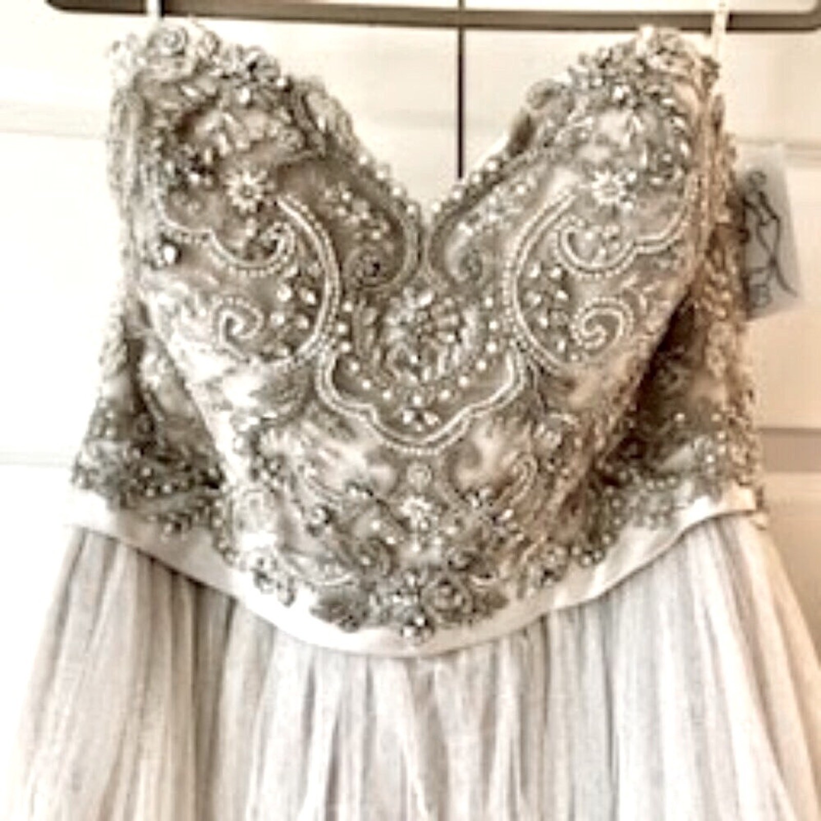 NWT CASABLANCA BRIDAL Piper Gown 2296 Beaded Tulle Chiffon & Satin 14 MSRP $1395