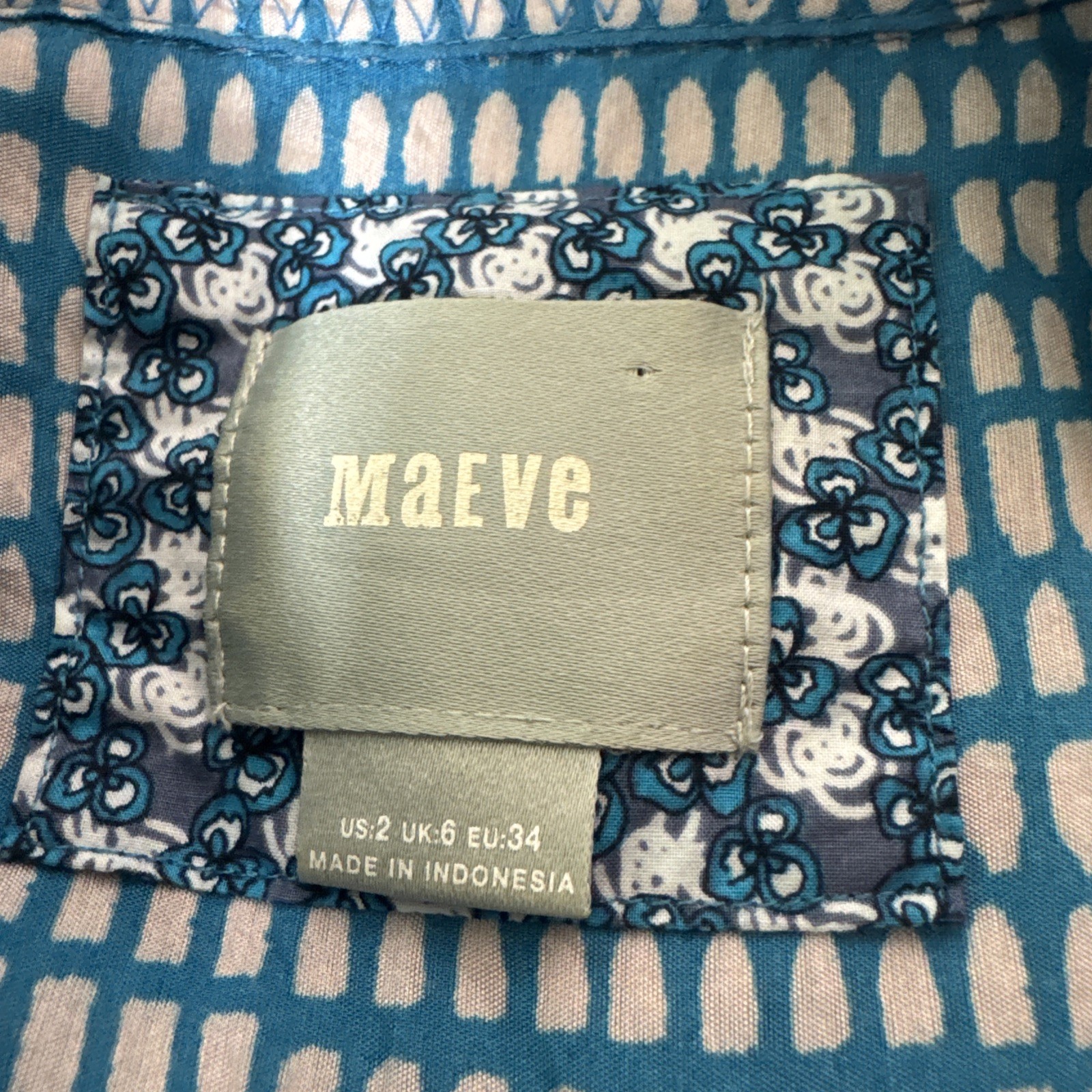 Maeve Shirt Dress Size 2 Long Sleeve Button Front Tie Waist Jemima Midi Boho