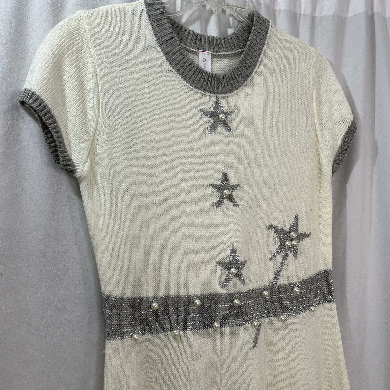Juniors CHRISTMAS ANGEL Sweater DRESS with WINGS Junior Size M 7-9 Glitter NEW