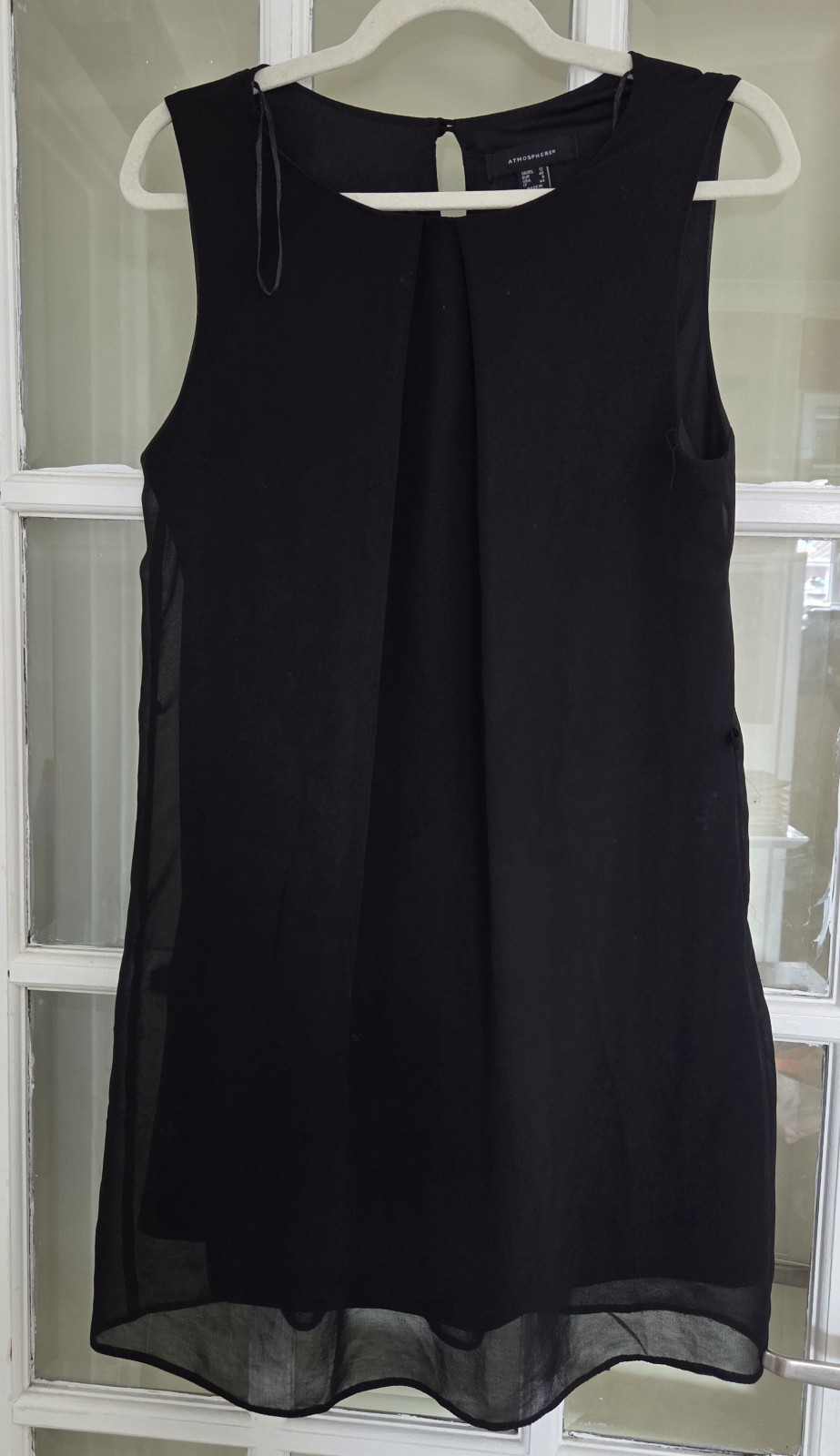 Little Black Dress- Chiffon Overlay Style- Sleeveless- Mini -Size 12 -Atmosphere