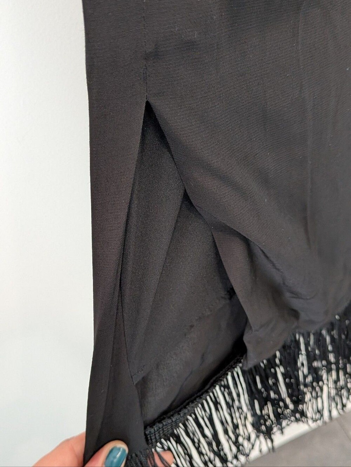 NEW Emerson Fry Cut Out Fringe Midi Dress Size XS Black