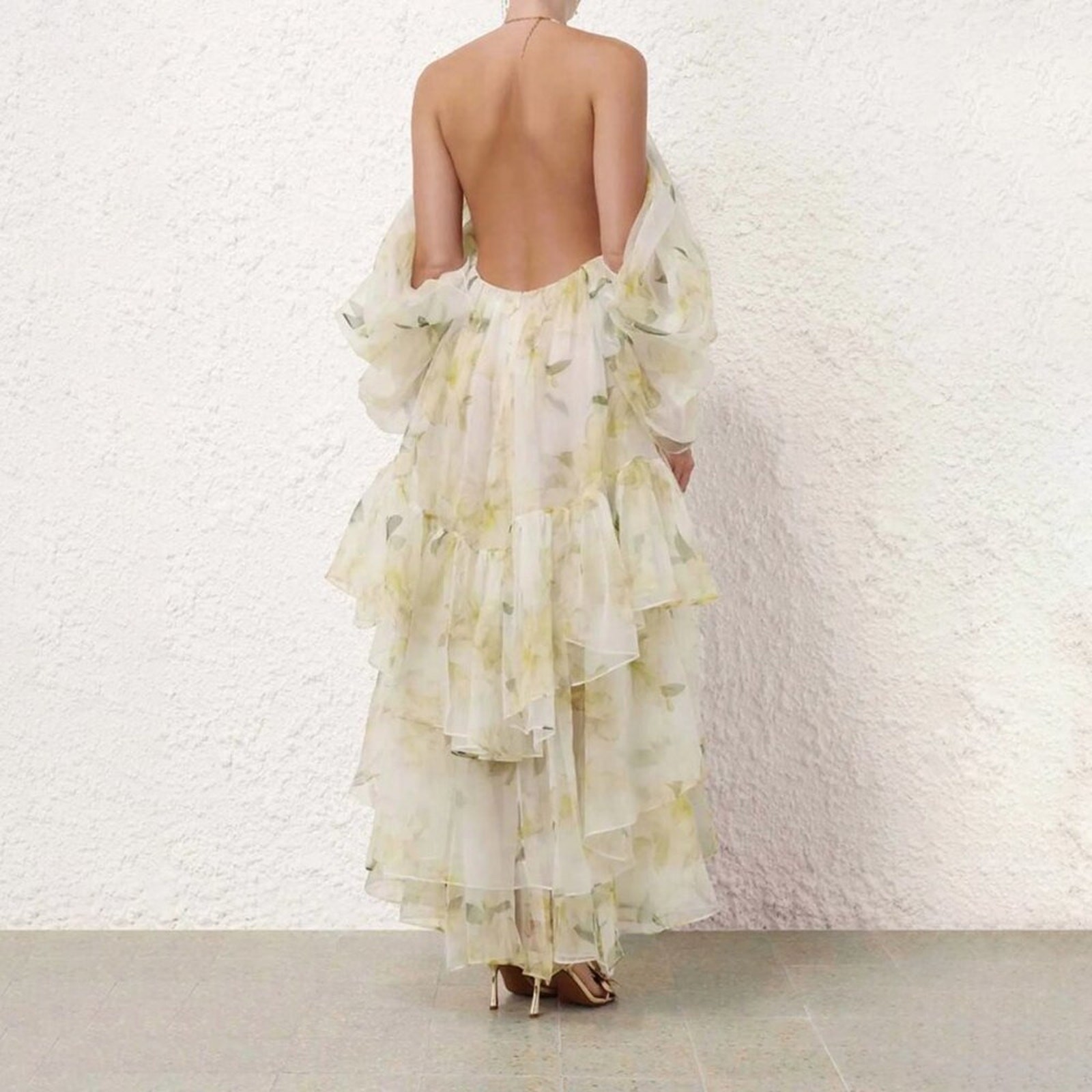 Zimmermann Harmony Gathered Long Dress Silk Floral Size AU 0 US 4 NEW NWT