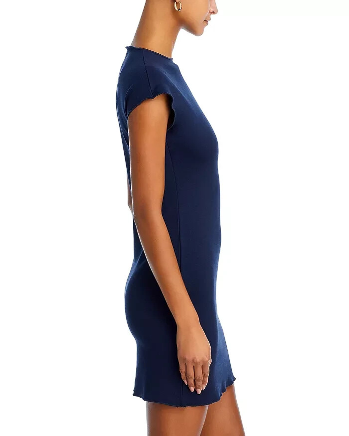 Aqua L46735 Womens Navy Ponte Knit Sheath Mini Dress Size S