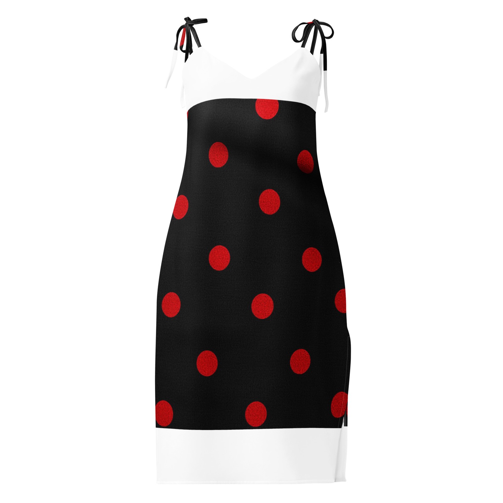 Tie-strap Poka Dot Midi Dress