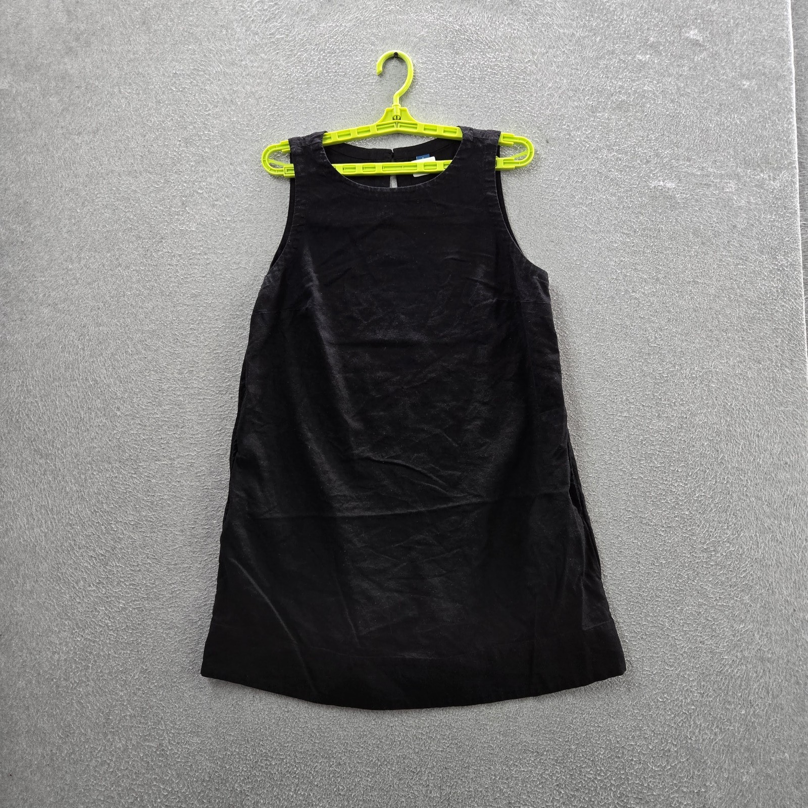 Old Navy Women Dress L Black Linen Rayon Shift Sleeveless Tank Coastal Beachy