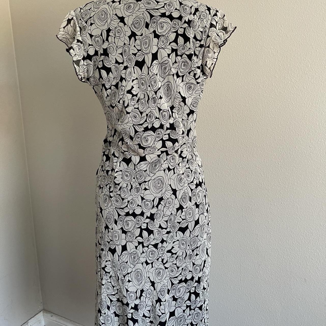B.I.Y.A.Y.C.D.A Gray And Black Floral Chiffon Midi Dress Size 10