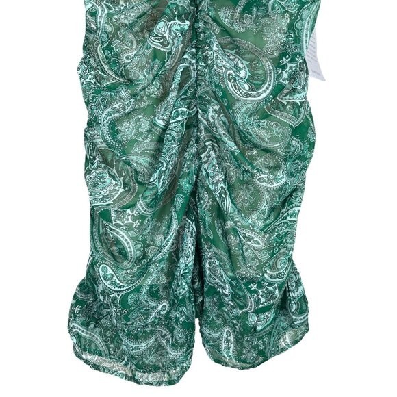 NSR Napean Sea Rd NWT Green Paisley Print Ruched Dress Size XL