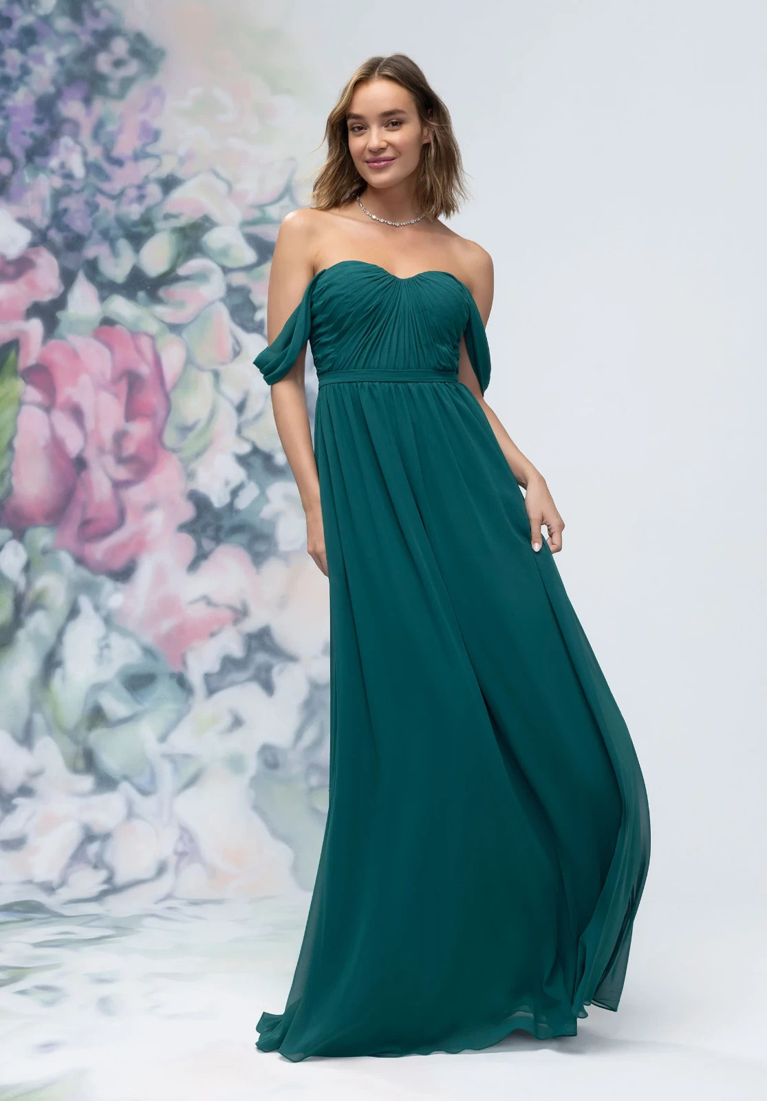 Green Chiffon Evening Dress Bridesmaids Party 32 34 36 38 40 42 44 46 Off Strappy