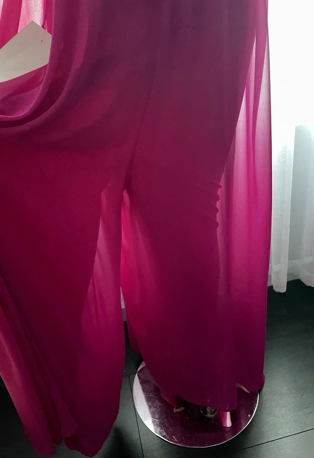 Elegant Fuchsia MSK Women Halter Neck Tie Back Sleeveless Jumpsuit Dress NEW