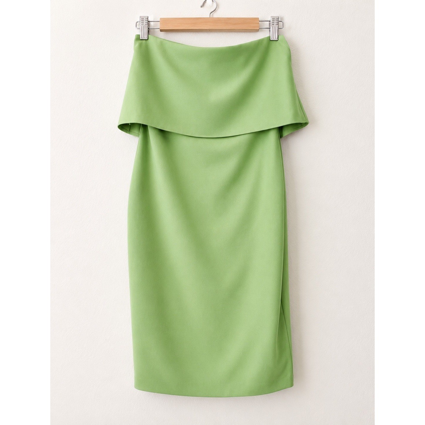 Likely Driggs Strapless Ruffle Overlay Midi Dress Womens Size 4 Green