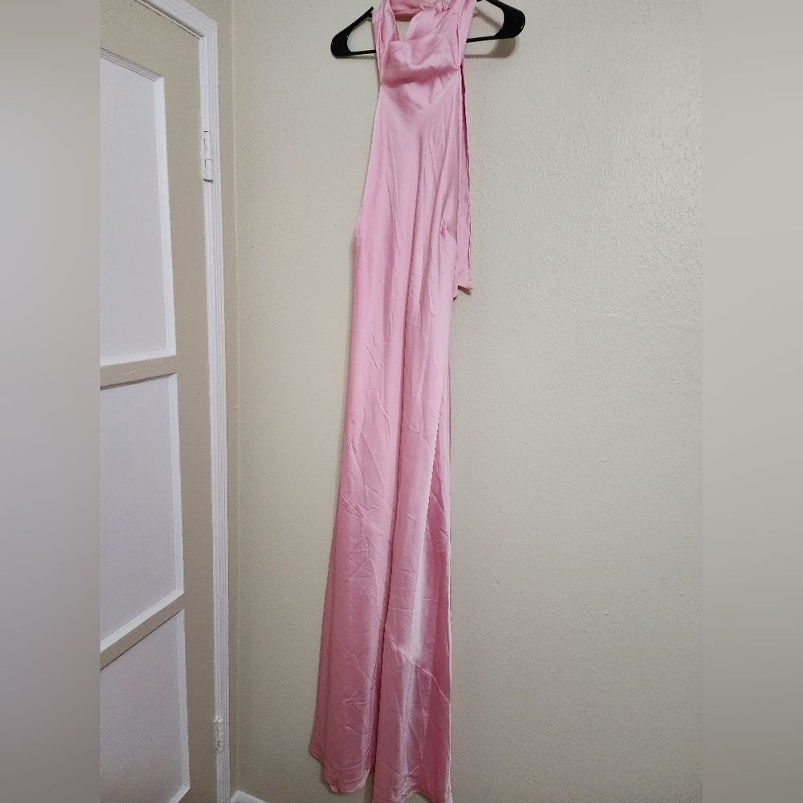 Show Me Your MUMU Lisa Maxi Light Pink Luxe Satin Dress L Wedding Party Prom