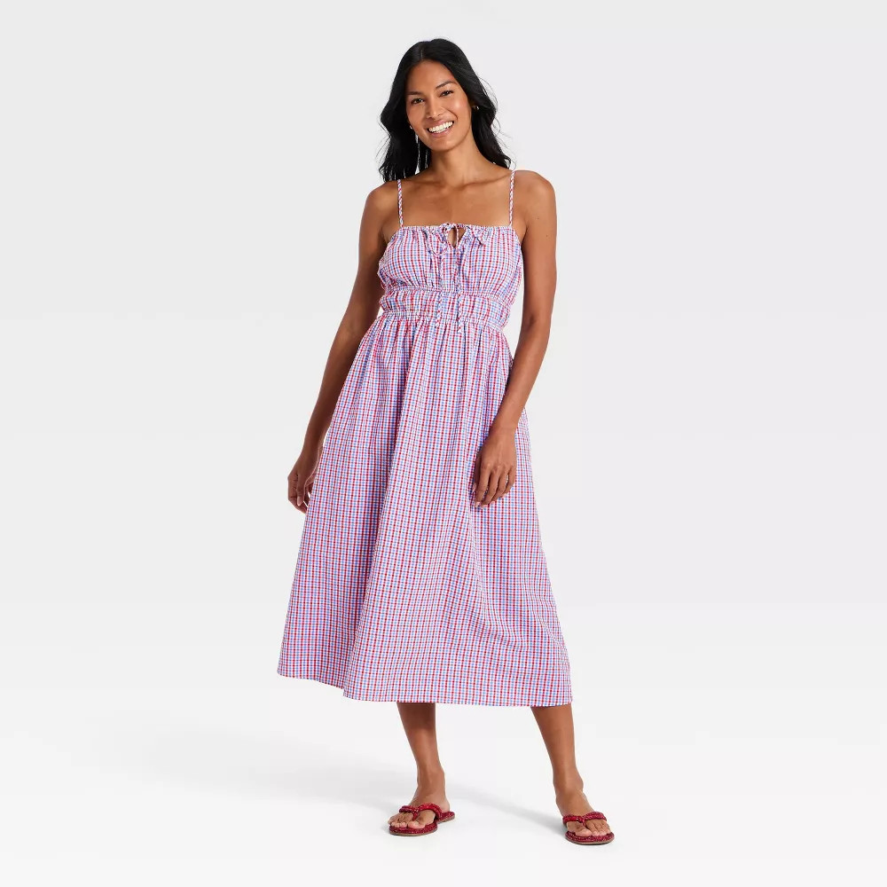 Women Maxi Sundress – Universal Thread Multicolor Gingham M