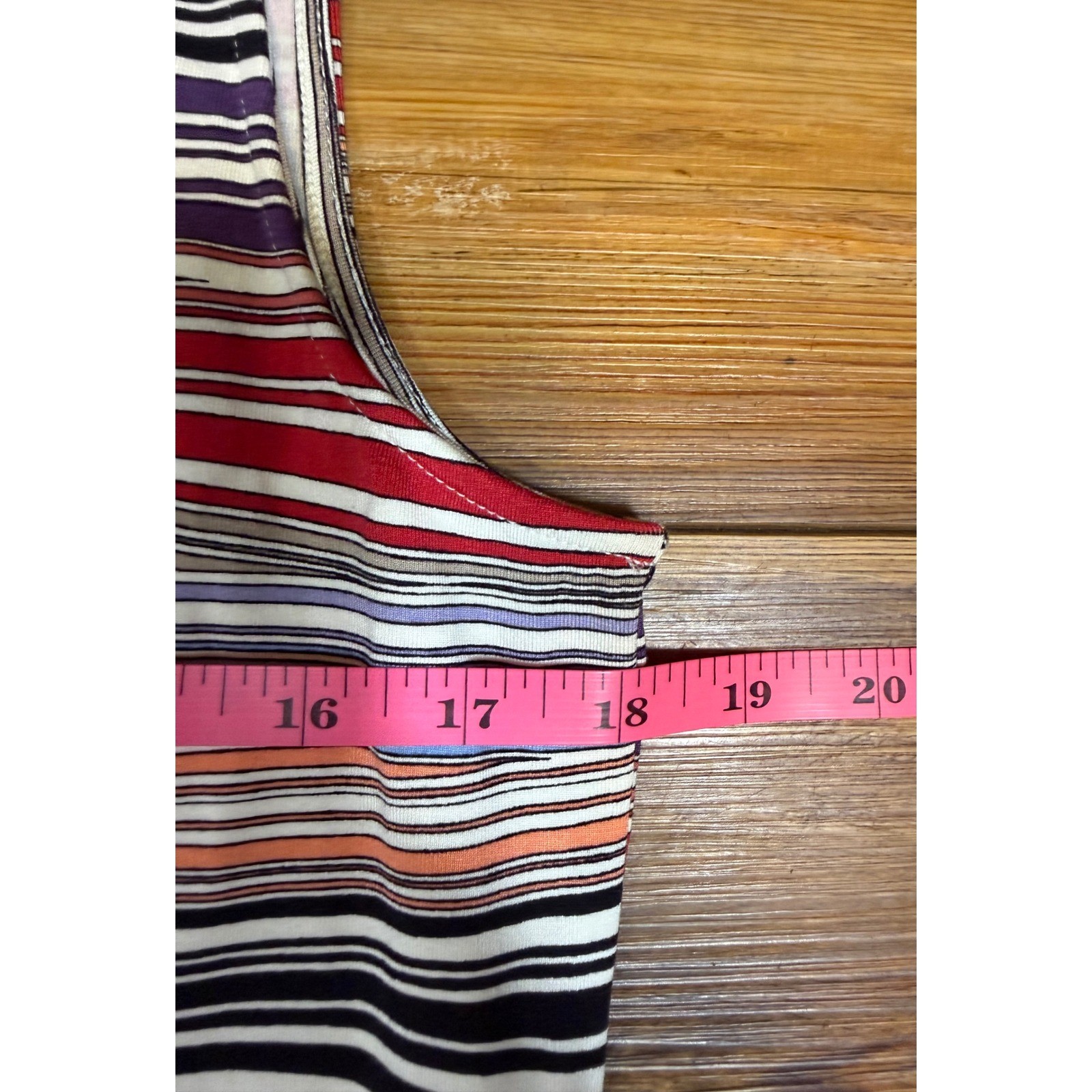 Chico’s Sleek Stripe Harmony Mixed Stripe Dress Raspberry Radiance 57033349 Sz 1