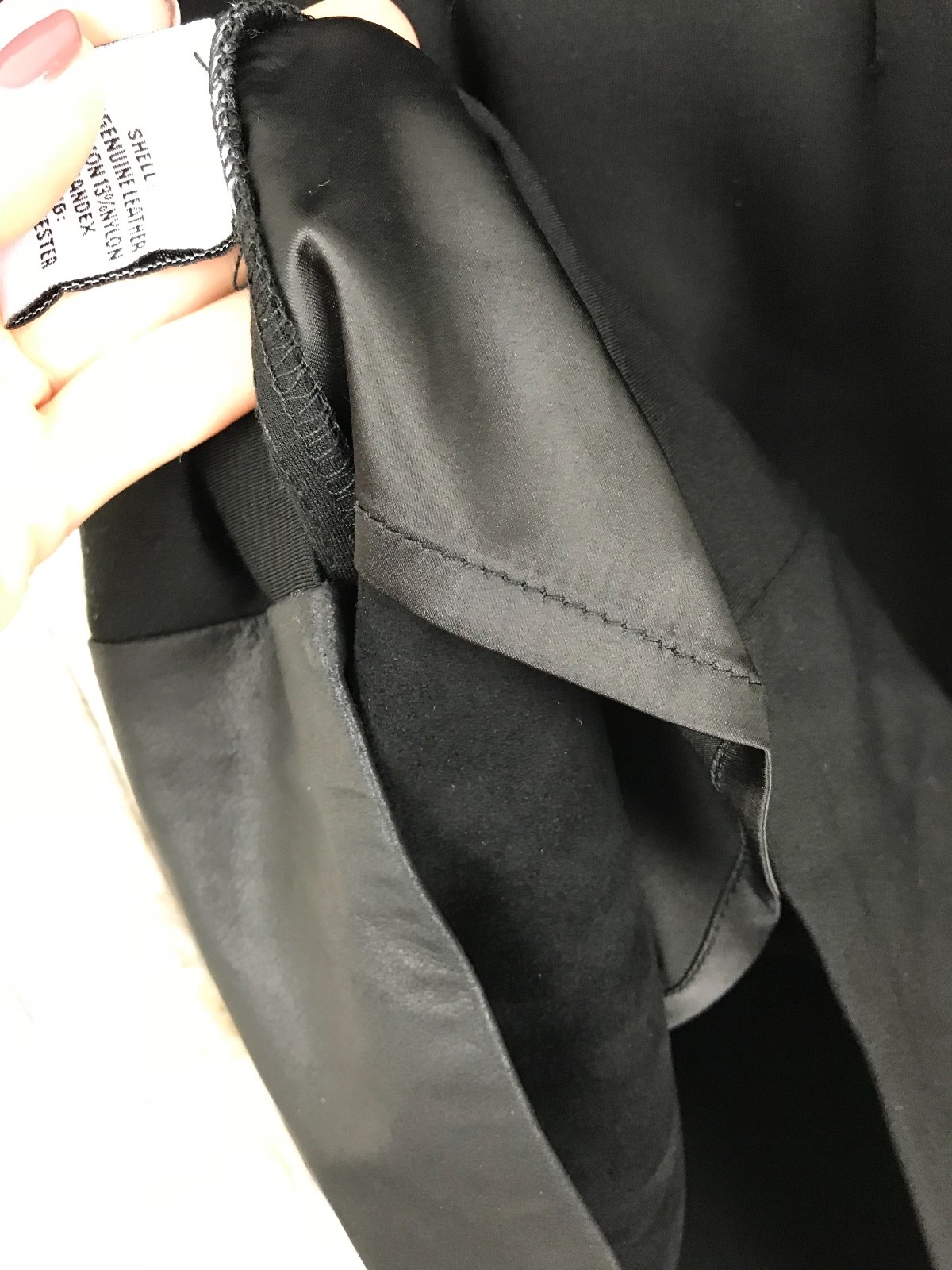 $269 My Tribe Key Hole Leather Ponte Little Black Dress Short Sleeve M Medium