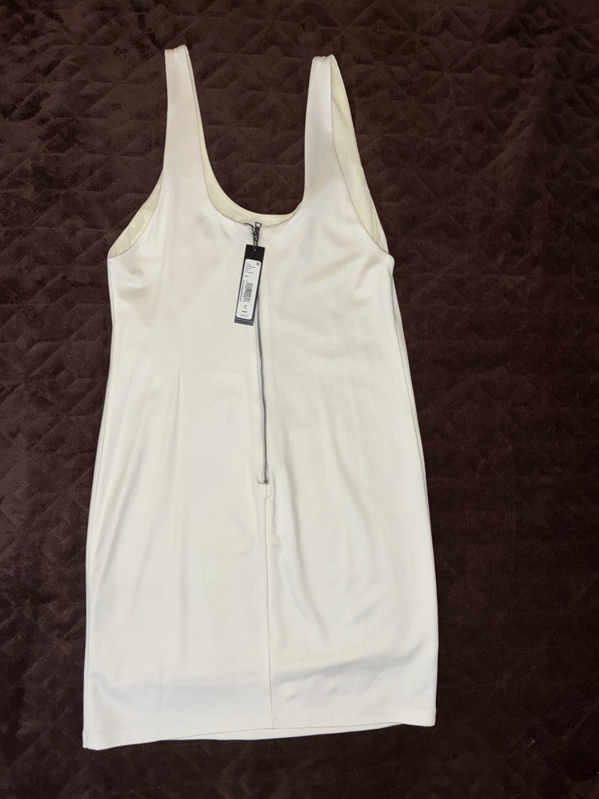alice + olivia Off White Sleeveless Scoop Neck Bodycon Zip Stretch Dress 10