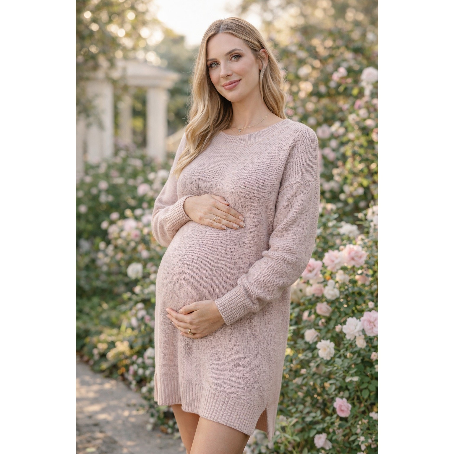 Legoe Heritage Australia Maternity SZ M Drifter Jumper Dress Mushroom Pink NWT