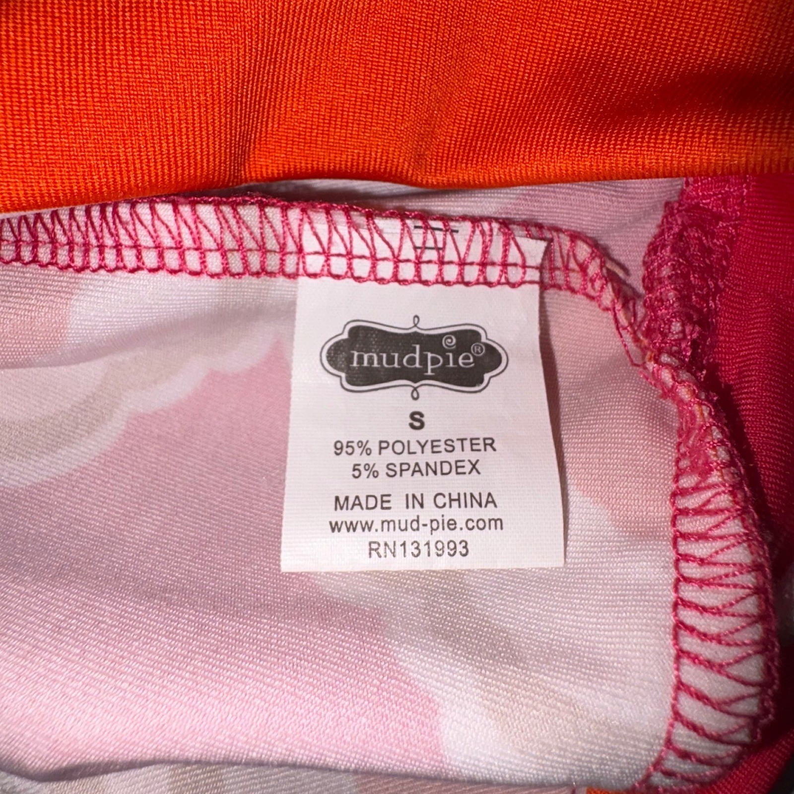 Mud Pie Women Pink Orange Geometric Quatrefoil Halter Bow Neck Mini Dress Small