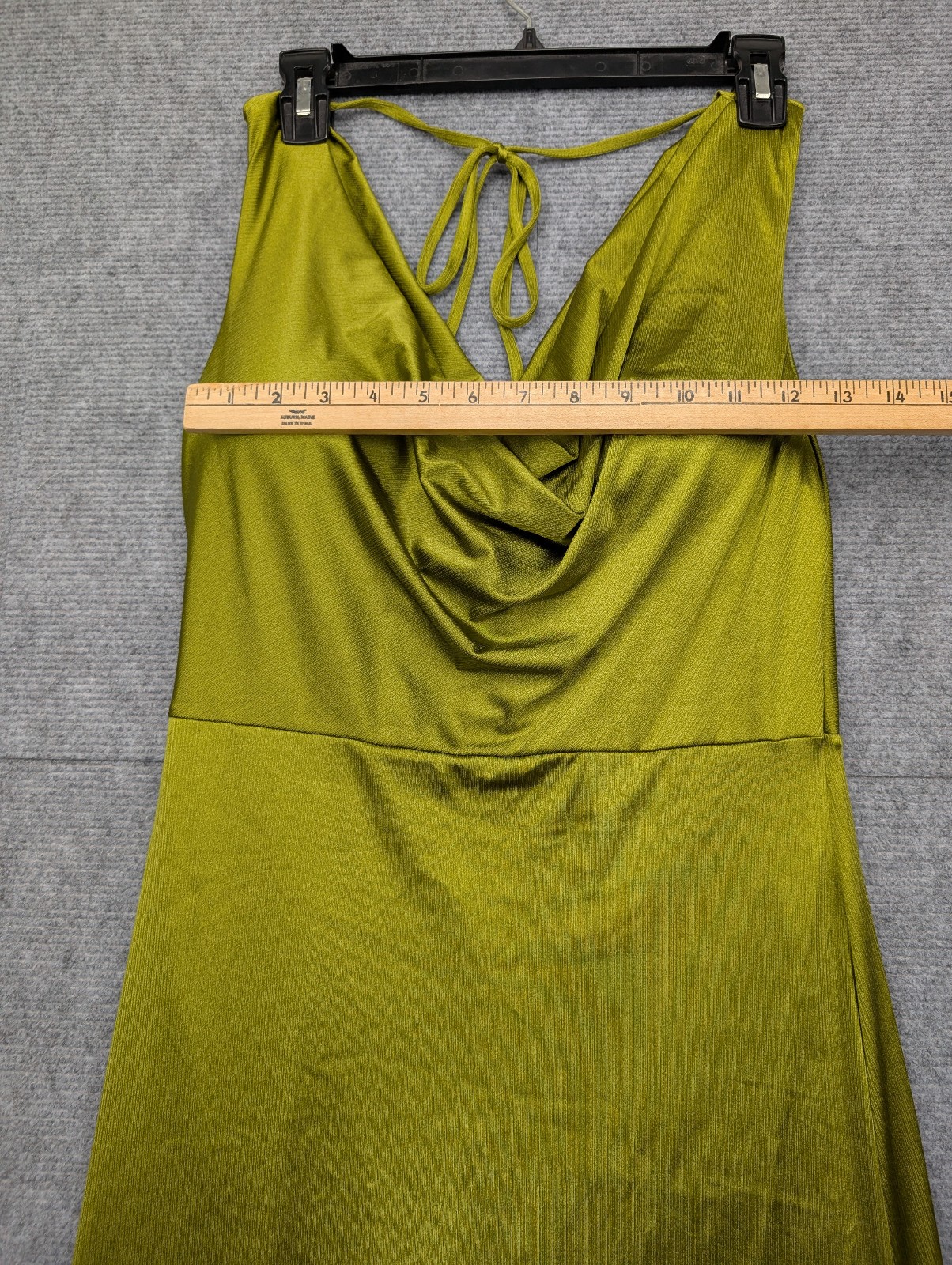 Popilush Satin Maxi Dress Womens Large Built In Shapewear Event Glam Cowl Smooth