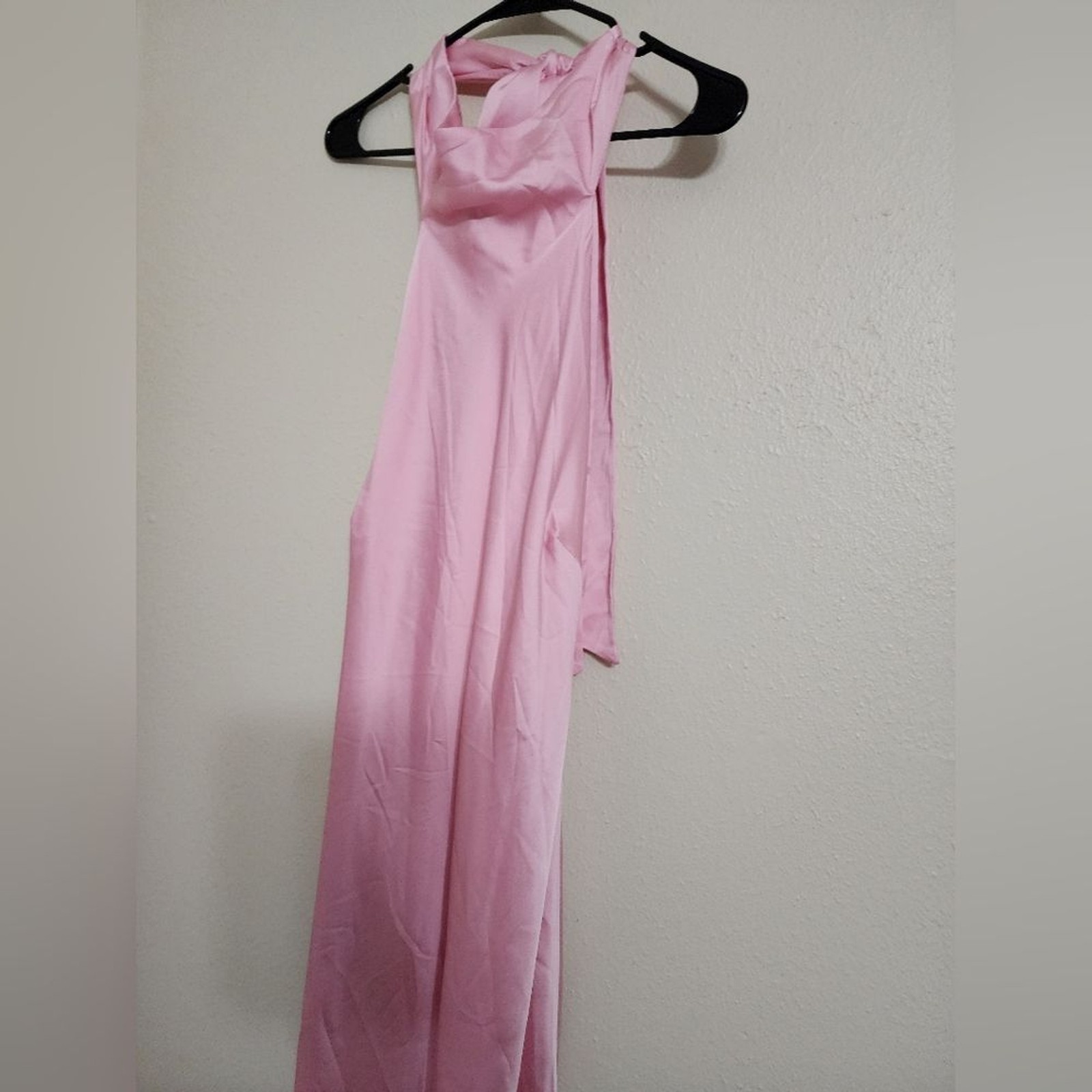 Show Me Your MUMU Lisa Maxi Light Pink Luxe Satin Dress L Wedding Party Prom