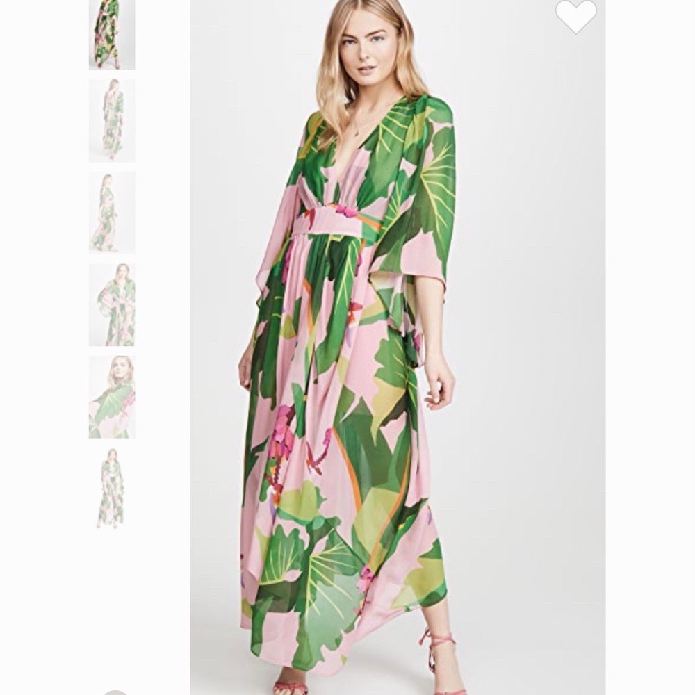 Farm Rio Caftan Tropicalistic Gorgeous Flowy Maxi Dress Size: Large