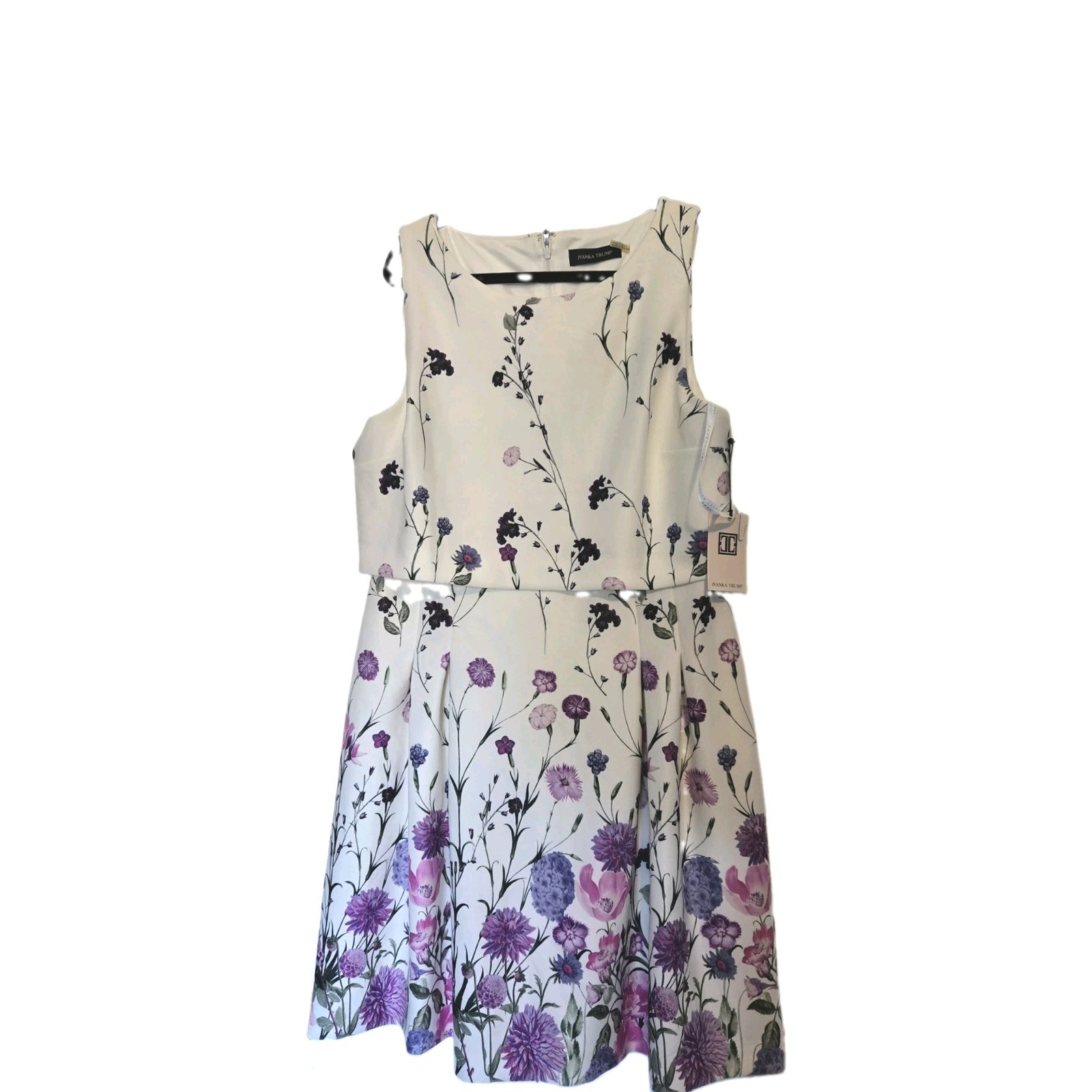 Ivanka Trump Fit & Flare Floral Sleeveless Knee Length Dress Size 16