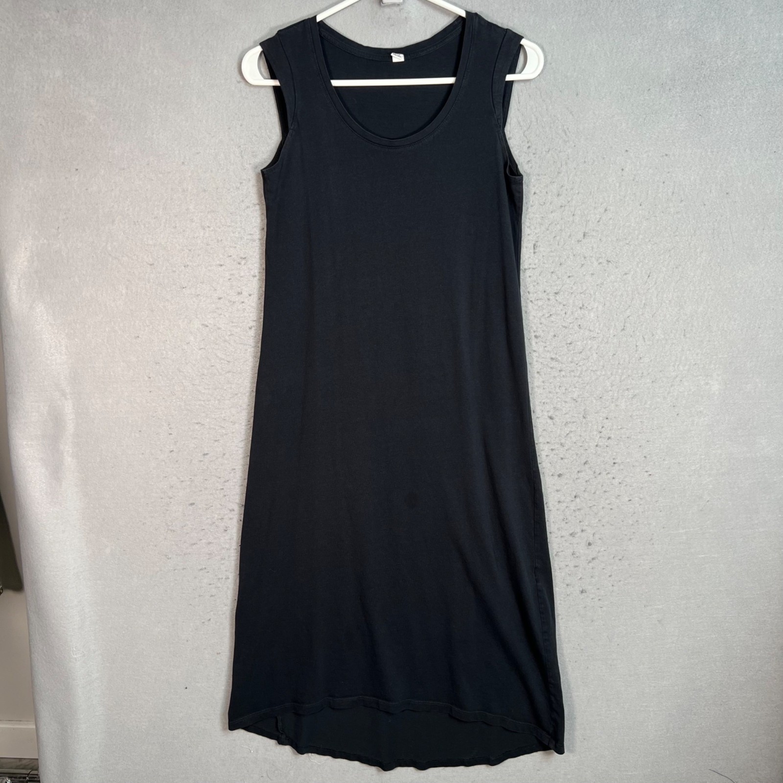 Uniqlo Womens Black Sleeveless Midi Dress Size Small Cotton